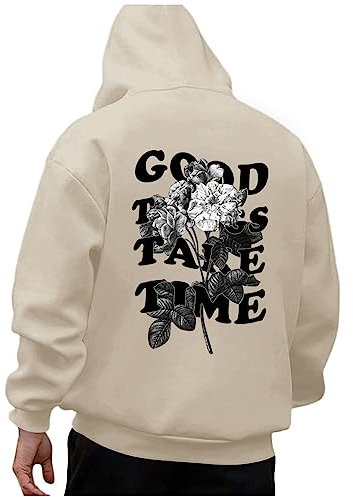 Zofedap Kapuzenpullover Herren Hoodie Männer mit Backprint Sweatshirt Streetwear Sweatjacke Langarm Kapuzenpulli Frühling Herbst Winter