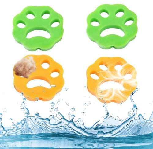 KSUKTSW 4 Stück Tierhaarentferner für Wäsche, Tierhaarentferner Waschmaschine, Wäsche Haarfänger, Wiederverwendbar Waschmaschine Haarentferner, Haarentferner Tierhaare für Hundehaar Katzenfell