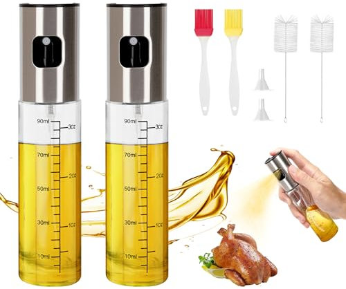 Ouxayapl Ölsprüher,100ML Öl Sprühflasche, Oil Sprayer,Ölspray zum Kochen für Grillen, Salat, Backen(2PCS)