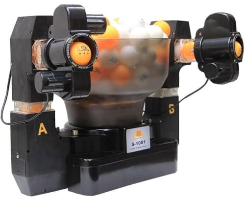 WANGYYDS Tischtennis-Roboter, 100+ Bälle Tischtennis Trainer Bälle Launcher Trainingsmaschine Tischtennis Roboter, Ping Pong Roboter, Fixed Control Box, Für Teens, Erwachsenen-Training