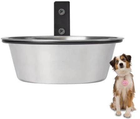 Ciotola per cani da parete, in acciaio inox, da appendere, per animali domestici, mangiatoia per cani, pieghevole, per cibo e acqua, per animali domestici, gatti, conigli d'India (17,5 x 6 cm)