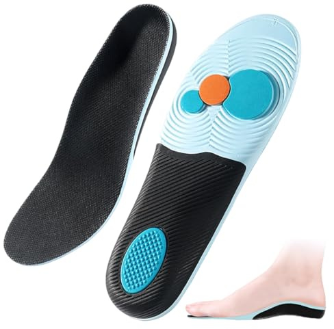 Ortopediche Solette per Piede Piatto, Fascite Plantare, Solette Scarpe Ortopediche, Plantari Ortopedici Con Supporto Dell'arco, Plantari Ortopedici per Uomo e Donna (Blu Oceano, 43-44 EU 28cm)