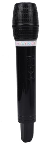 Vikye Accessoire de Microphone de Simulation, Jouet de Microphone en Plastique Réaliste pour Cadeaux de Fête d'enfants, Représentation sur Scène et Jeu de Costumes (Black)