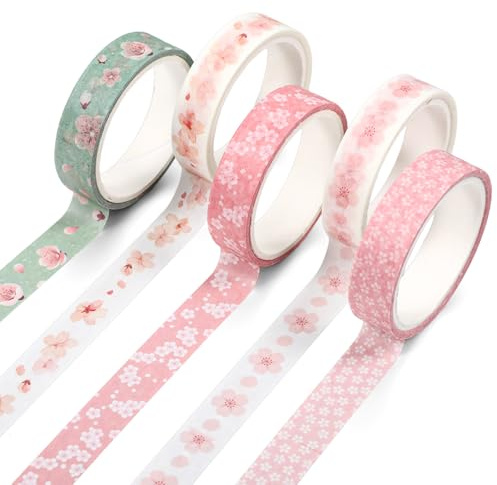 Xelsluthe Set med 5 Washi tejp, bröllop för gör-det-själv, scrapbooking & planerare, maskeringpaintersTape – kreativt WashiTape set för konstprojekt