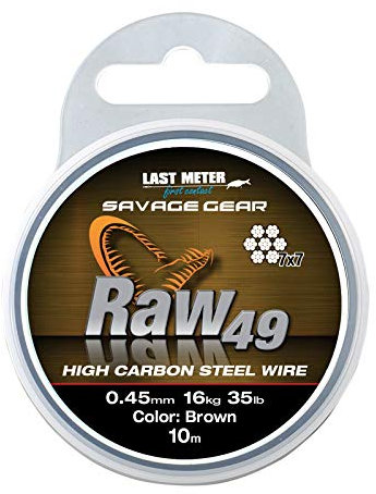 Savage Gear Raw49 0.45mm 16kg 35lb Uncoated Brown 10m