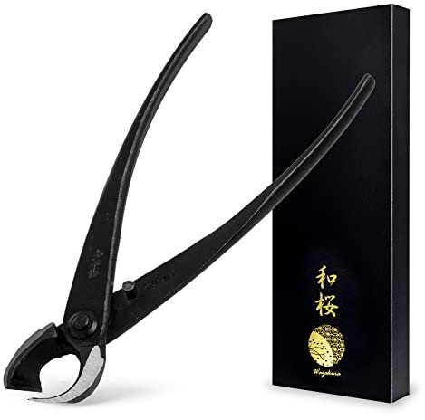 Wazakura Tronchese di Rami Concava per Bonsai Forgiata a Mano (200mm) Fatta in Giappone, Attrezzi da Giardinaggio Giapponesi