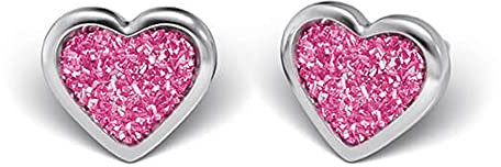 Sensitive by STUDEX, Glitter Herz Ohrstecker 6mm, Chirurgenstahl, 5 Varianten