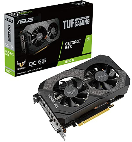 ASUS TUF Gaming NVIDIA GeForce GTX 1660 Ti Evo OC Edition Carte Graphique (PCIe 3.0, 6 Go GDDR6, HDMI 2.0b, DisplayPort 1.4, lubrifiant Spatial, Design Compact, GPU Tweak II)