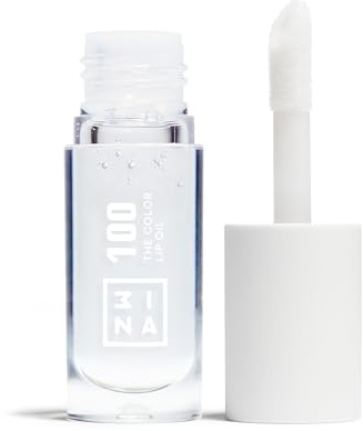 3INA MAKEUP - The Color Lip Oil 100 - Transparente - Bálsamo de Labios con 24h de Hidratación & Ácido Hialurónico - Aceite Labial Efecto Voluminizador - Brillo de Labios - Vegan - Cruelty Free