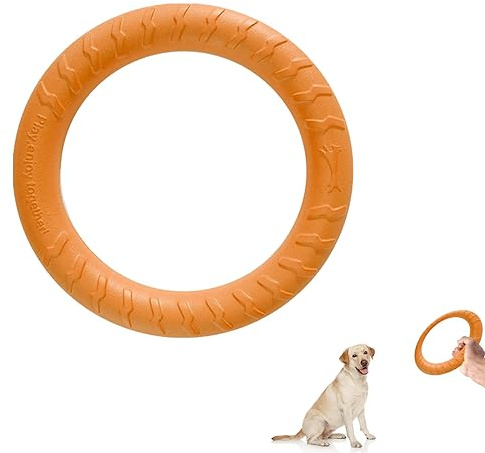 QEEROYO Hunde Fitness Ring, Frisbee, Beissring, Hundespielzeug, Flugscheibe für Kleine, Mittelgroße und Große Hunde (18CM)