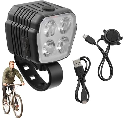 itrimaka Luci per Bici con clacson, Faro per Bici con Campanello - Faro per Bicicletta con clacson,Luce di Sicurezza per Bici, per Bici, Luce Anteriore per Bici per Guida Notturna