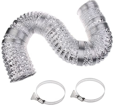 75 mm Luftschlauch aus Aluminiumfolie, Trockner, Entlüftungsschlauch für Belüftung, 1,5/3/6 m, Lüftungsschlauch für Küche, Badezimmer, Trockner, Entlüftungsschlauch-Anschluss-Set