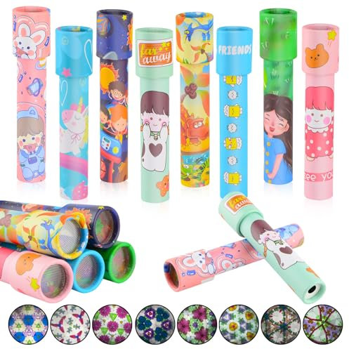 DASHUAIGE 8 Stück Kaleidoskop Set Mini Lernspielzeug für Jungen und Mädchen