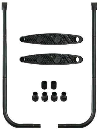 Genérico Escalera de trampolín Escalera de trampolín, Escalera de trampolín Negro con 2 peldaños Ancho, Accesorios de trampolín de escalada de acero inoxidable resistente al óxido para Les