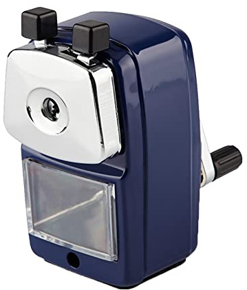 Desktop Manual Pencil Sharpener, School Office Office Desktop Pencil Sharpener for Children Hand Crank Cutte-r Student Rotary Students Supplies(Color:Blue)