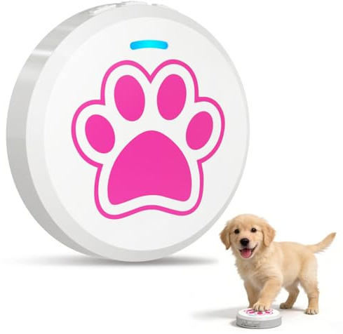 ChunHee Touch-Design Dog Doorbell to Toilet Training Go Outside | Adjustable Volume and Ringtones, Easy to Install, Dog Training Guide,Includes 2 AAA Batteries, Pink 1 Pack