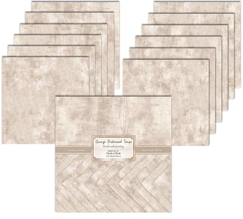 24 ark vintage scrapbook-papper, 30,5 x 30,5 cm, dubbelsidigt mönsterpapper, 24 mönster motivpappersset, dekorativt papper för dagbok, fotoalbum och scrapbook-dekoration (brun)