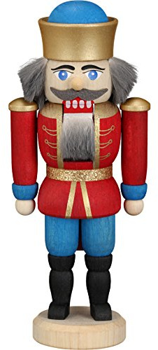 Nötknäpparen Kungröd, 12 cm hög, original Erzgebirge från Seiffener Volkskunst SV 11401/1