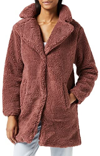 Urban Classics Women's Ladies Oversized Sherpa Coat, Pink (Dark Rose 01472), Medium