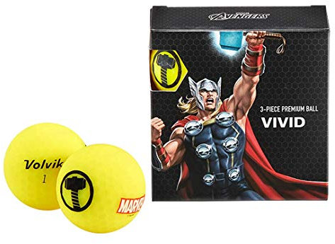 Volvik Coffret Cadeau X Marvel Balles de Golf Unisexe, Thor, Four Ball Gift Set