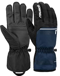 Reusch Snow King, Gants de Ski Unisexes, Softshell, garantis Coupe-Vent et Extra-Respirants, Gants de Neige et Gants d'hiver pour Les Femmes et Les Hommes, Noir-Bleu, 9
