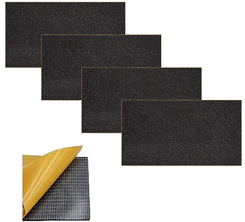 ACIT Insulating Adhesive Neoprene Sheet, Pack of 4 Sheets, Adhesive Gasket, Adhesive Rubber, Polyurethane Foam Panels, Black EPDM Foam Rubber (Spessore 5MM, 18 x 10 CM)