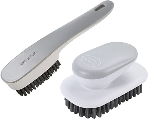 Laundry Brush Shoes Brushes Household Scrub Cleaning Brushes Clothes Soft Bristles Brush for Carpet Floor Sink Bathroom Bathtubs (Grey)