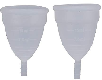 Menstrual Cup, 2PCS/Set Reusable Anti-Leakage Lady Women Menstrual Cup Feminine Hygiene Care Product, Women's Menstrual Cup Silicone Cup (White)