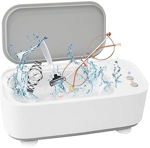 500ML Nettoyeur Ultrasons, 45000Hz Machine de Nettoyeur Bijoux à Ultrason avec 3 Réglages de Temps, Efficace Nettoyeur Ultrason Bijoux pour Bijoux Lunettes Montres Colliers Dentiers