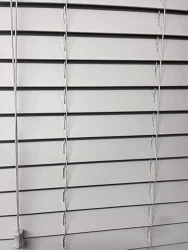 Home In Style 4U Faux Wood Venetian Blinds, Nimbus Grey (W 195cm x L 213cm)