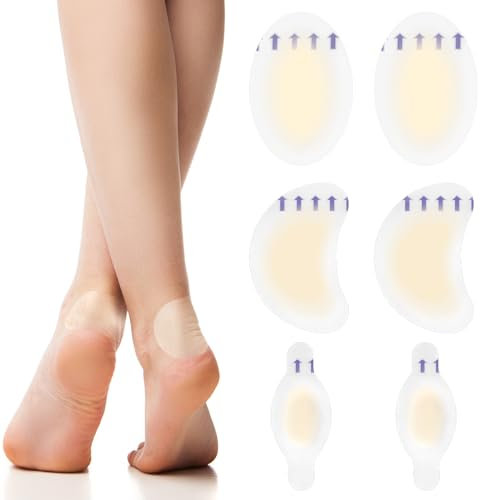 WLLHYF Gel-Blasenpflaster unsichtbar 6 Stück Hydrokolloid-Bandagen Blister wasserdicht Schutzhaut Fersenschutz Kissenpolster für Vorfuß Finger Zehen