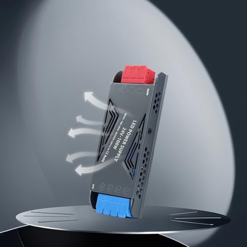 YOODI Transformator 24V 100W 4,2A Netzteil Flach Ultra Dünn LED Driver AC 230V auf DC 24V Schnelle Wärmeableitung Slim Metall Trafo Konstantspannung Treiber für LED Streifen, LEDs Strahler