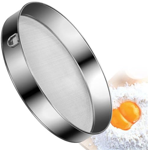 XHSBBB Farina Setaccio Setacci per Farina in Acciaio Inox Rotondo 30cm Inossidabile Setaccio Farina Fine Setaccio da Forno per Torte Verdura