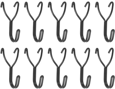 sourcing map 50Pcs Pegboard Hooks, Stainless Steel 1 Inch Spacing Peg Board Display Hook Metal Hanging Organizer Accessories for Garage Office Kitchen Store, Black