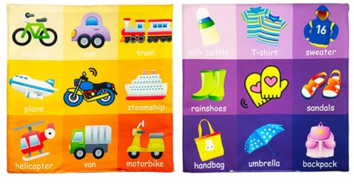 Huamengyuan Babyspielzeug mit Stoffbuch Soft Bilderbuch Baby Spielzeug mit Knisterbuch Entwickelt Kontrastbuch Baby spannenden Farben & Funktionen zum Fühlen Greifen und Staunen ab 2+ Monaten