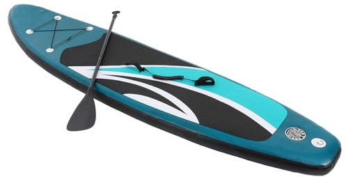 Planche de surf gonflable, planche à pagaie debout Sub Sup Board, planche d'équilibre pour débutants et confirmés, convient jusqu'à 150 kg, idéale pour les lacs (vert, 305 x 76 x 10)