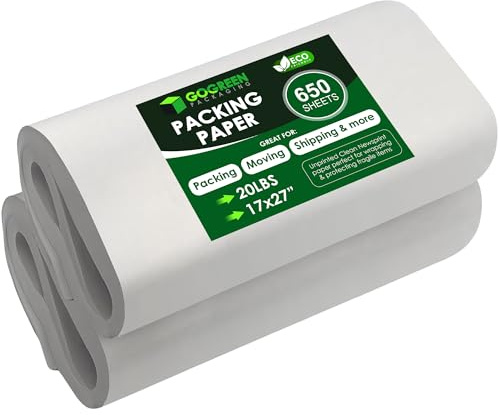 Newsprint Packing Paper – 640 Sheets, Large 27 x 17 Unprinted Packing Paper Sheets for Moving, Shipping, Wrapping & Storage | Packaging Paper for Moving, Packing, Made in USA.