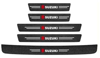 THJKCVSD Decoración para Estribos Fibra Carbono Pegatinas, para Suzuki Grand Vitara 2008 2012-2015 Protector de Umbral de Puerta de Coche,Antide Slizante Antiarañazos,5 Piece