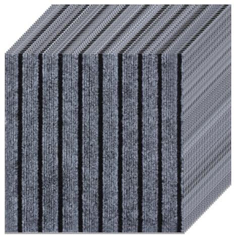 JMIATRY 30Pcs Self Adhesive Carpet Tiles, 30x30cm Non-Slip Carpet Floor Tiles, Easy to Peel and Stick Floor Tiles, Squares Floor Covers for Office Kitchen Living Room Bedrooms