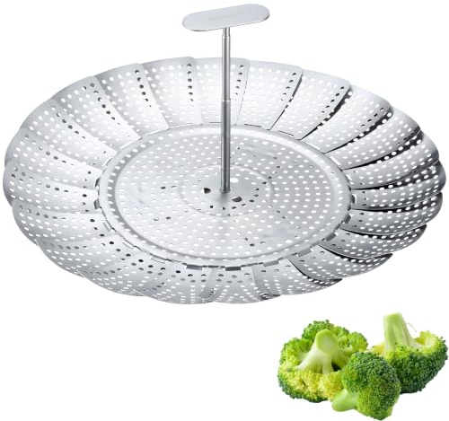 Westmark Inserto per Cottura a Vapore Grande – Inserto regolabile per cottura a vapore in pentole da 18 a 28 cm Ø, lavabile in lavastoviglie – Acciaio inossidabile e silicone