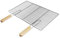 ECD Germany Parrilla Barbacoa con Asas Extraíbles Rejilla Rectángular de Acero Inoxidable 54 x 34 cm Resistente a la Corrosión Incluye 2 Mangos de Madera 14cm Sólido y Estable Fácil Usar y Limpiar