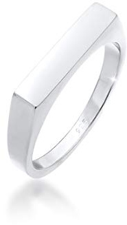 Elli Bague Femmes Sceau Angulaire Géo Design Basique en Argent Sterling 925