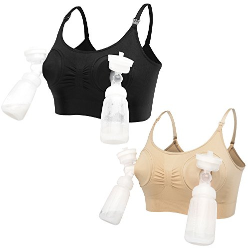 LOVELYBOBO 2 Pack Manos Libres Sujetadores Premamá y de Lactancia para Maternidad de Enfermería