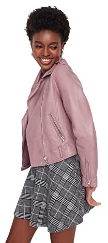 Trendyol kvinnor mini A-linje skater stickad kjol, Rosa, M
