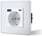 BSEED Schuko Wand Steckdose mit 20W USB & Typ C Schnellladegerät Glas 3 in 1 Unterputz Wandsteckdose Ladeleistung und USB C Adapter Aufladestation, Einfache Installation Weiß