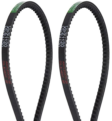 sourcing map 2uds XPZ1120 Dentadas Trapezoidales Correas 44,49 Pulgadas (1130mm) Exterior Circunferencia 9mm Ancho 8mm Alto Goma Transmisión Automotriz Correa para Potencia Transmisión