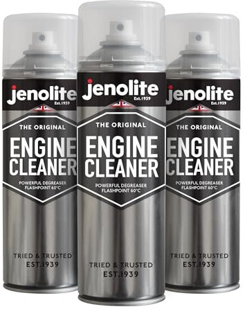 JENOLITE Nettoyant moteur en aérosol | Spray nettoyant et dégraissant pour moteur | 3x500 ml | Dissout la graisse, l'huile et la crasse sans laisser de résidus | Non conducteur et non corrosif