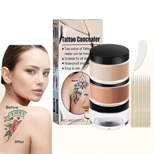 Tatueringsdesigner, Scar Tattoo Concealer Makeup Cover Cream, Body Makeup Vattentät ingen överföring, lotion för att täcka tatueringar