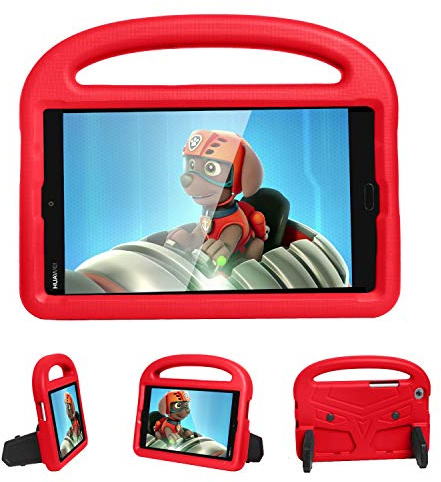 Tablettskydd Tablet Väska till Huawei M3 / M5 Lite 8,4 tums kiselfall For barn, For chocktäta lättviktigt droppskyddat stativ tablettväska, med handtag och kickstand(Rosso)