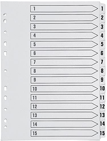 Q-Connect 1-15 Index Multi-Punched Reinforced Board Clear Tab A4 White KF01530